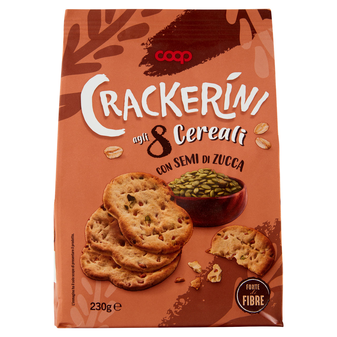 Crackerini 8 cereali con semi zucca coop g 230 - Immagine 01
