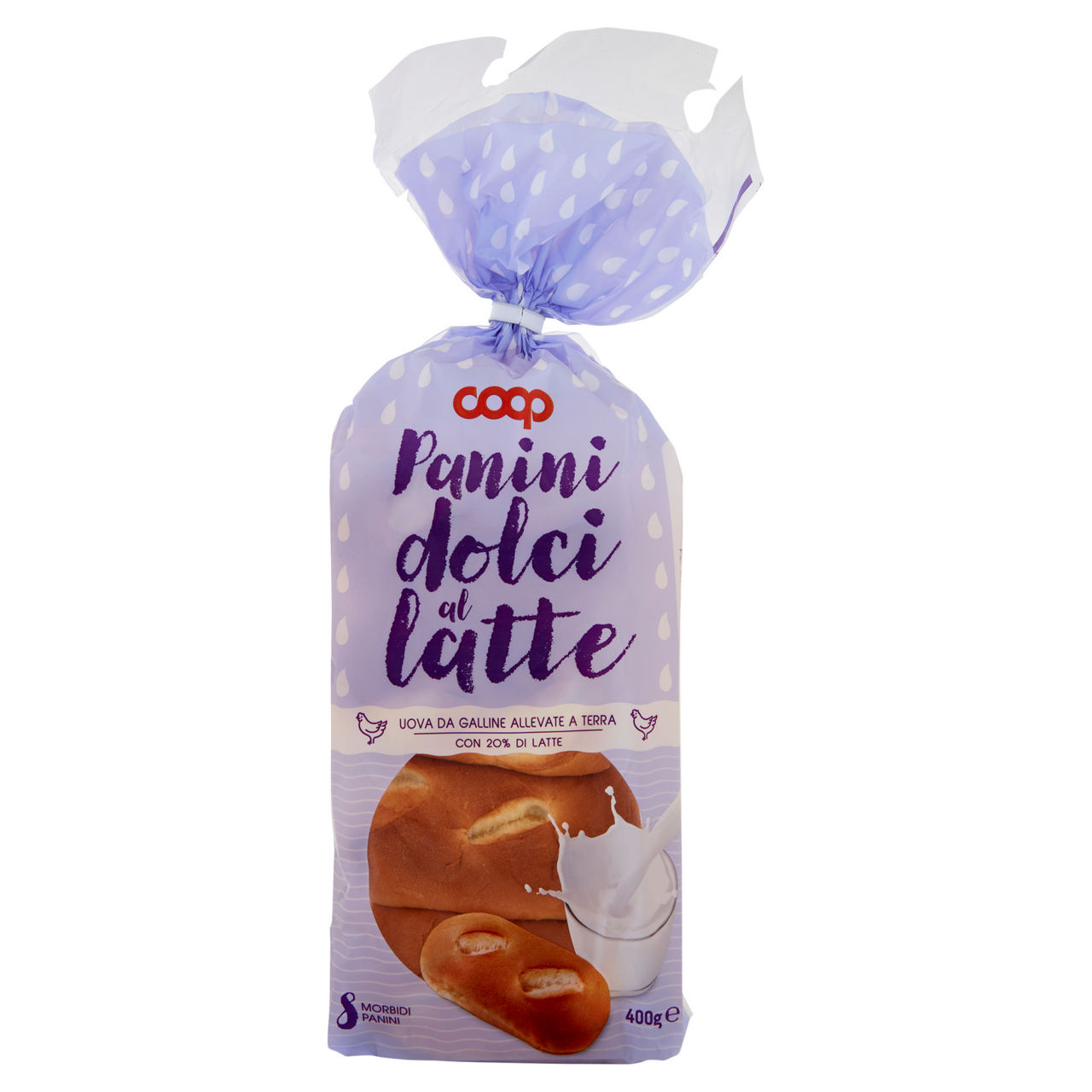 Panini dolci al latte coop x 8 sacchetto g400