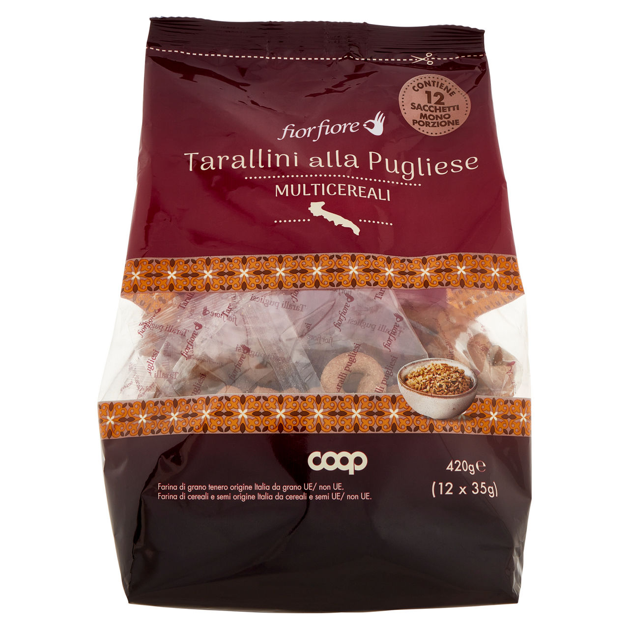 Tarallini alla pugliese multicereali 12 monoporzioni mpk fior fiore coop g420 - Immagine 01