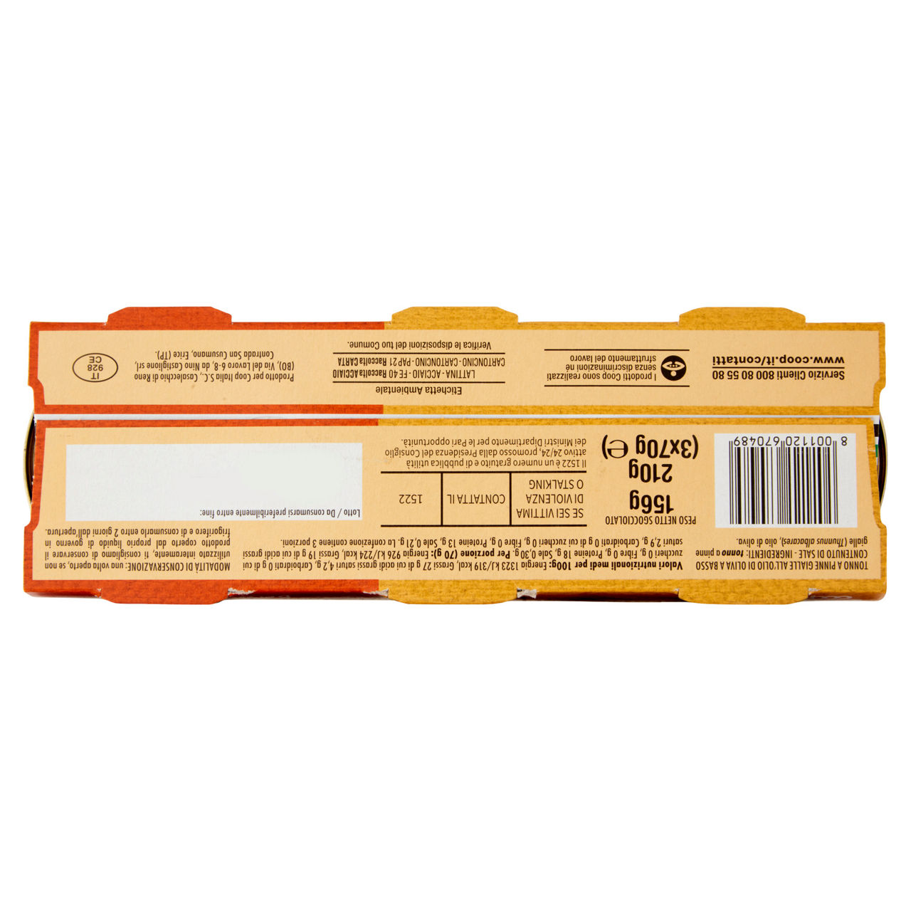 Tonno a basso contenuto di sale olio oliva bene sì coop g 70x3 - Immagine 41