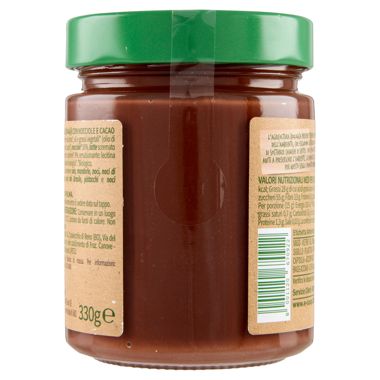 Crema spalmabile bio con nocciole e cacao fsi vivi verde coop vaso gr. 330 - Immagine 51