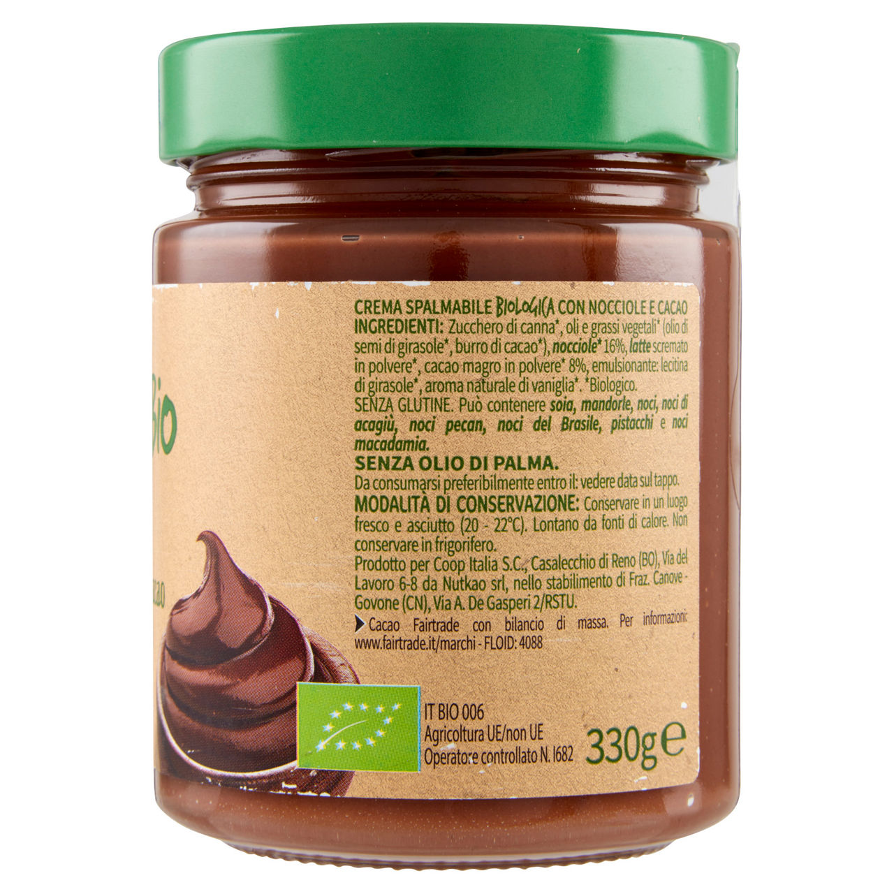 Crema spalmabile bio con nocciole e cacao fsi vivi verde coop vaso gr. 330 - Immagine 21