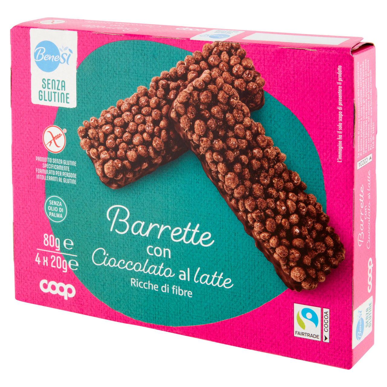 Barrette con cioccolato al latte senza glutine bene si' coop g 80 g 4x20 - Immagine 11