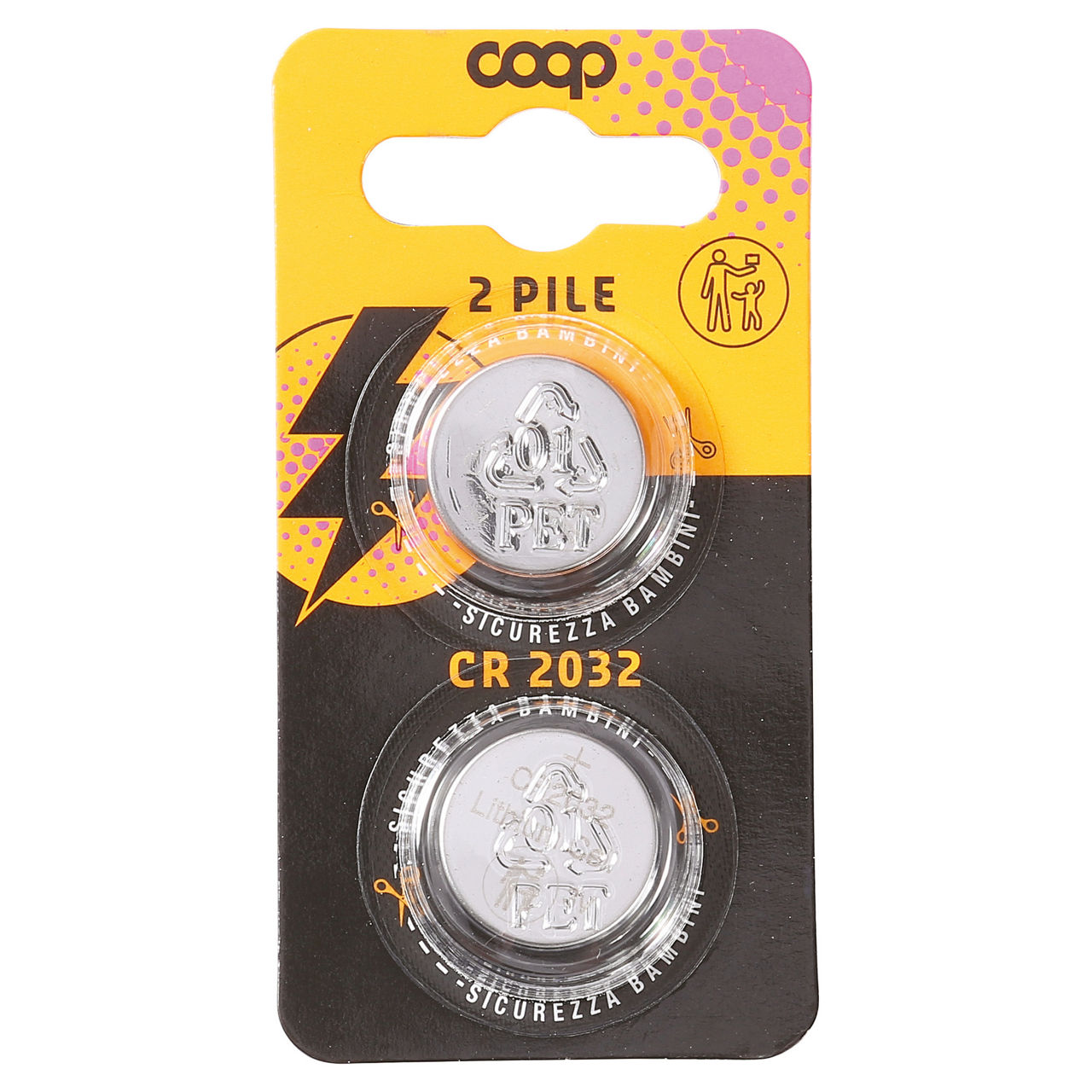 2 pile coop bottone cr2032 litio - Immagine 01