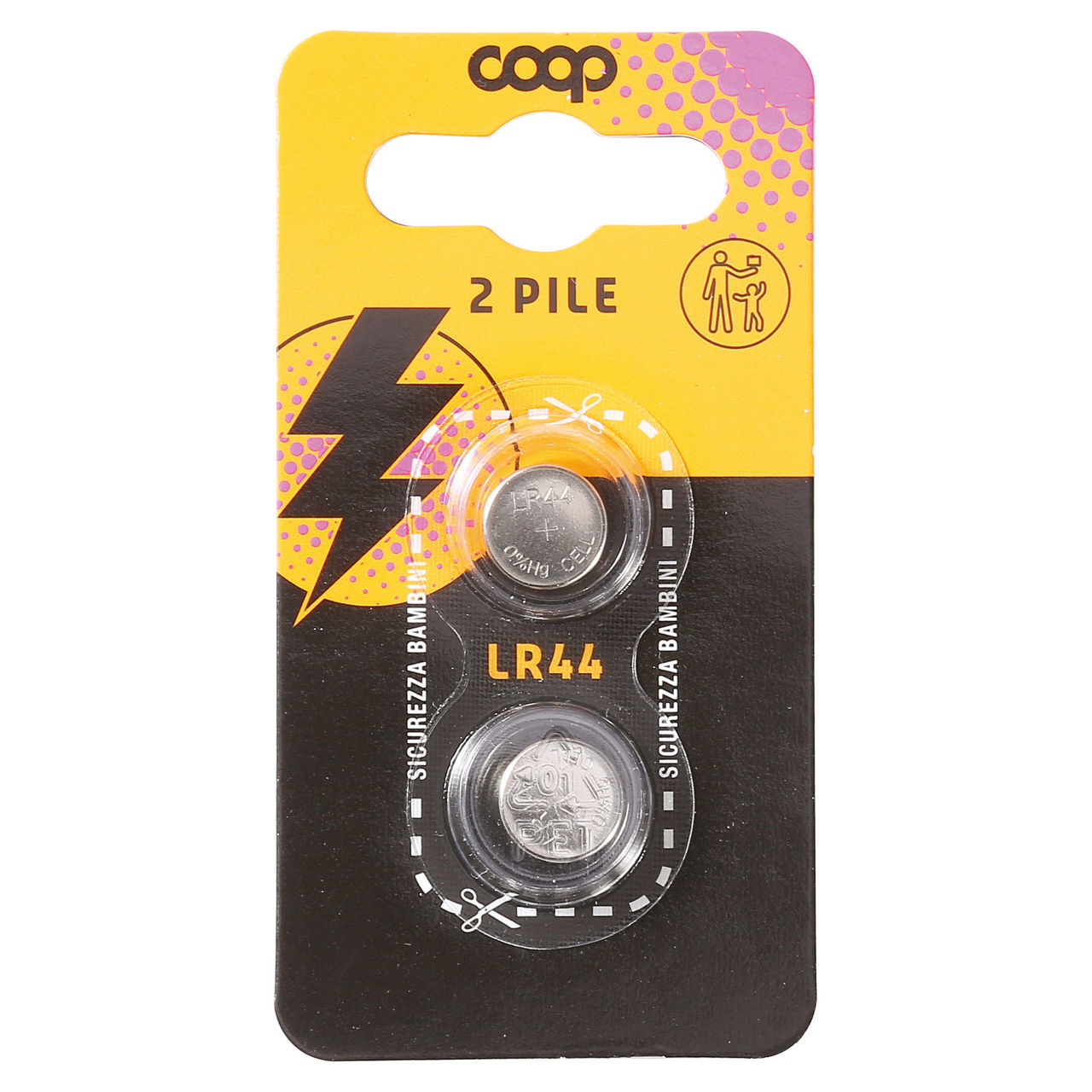 2 pile coop bottone lr44 alcaline - Immagine 01