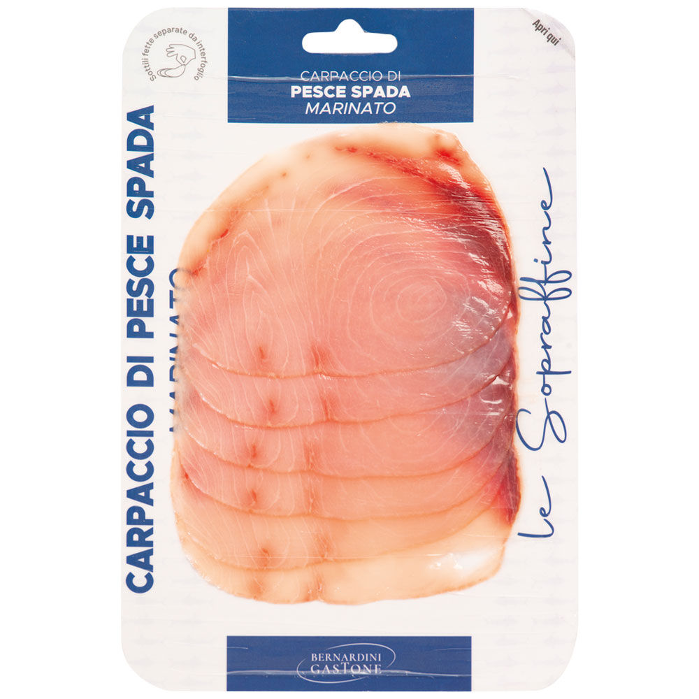 Carpaccio di pesce spada marinato 100 gr