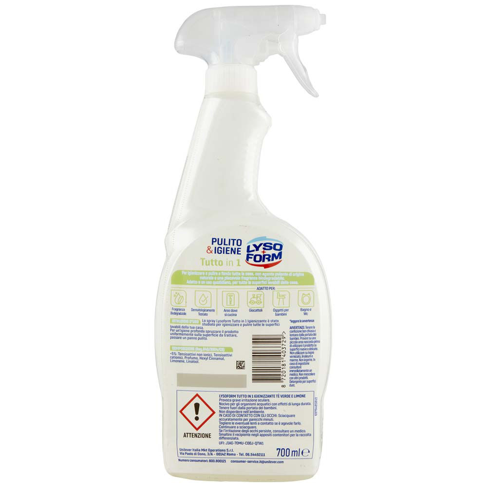 Detergente superfici lysoform spray tutto in 1 te verde e limone ml 700 - Immagine 21