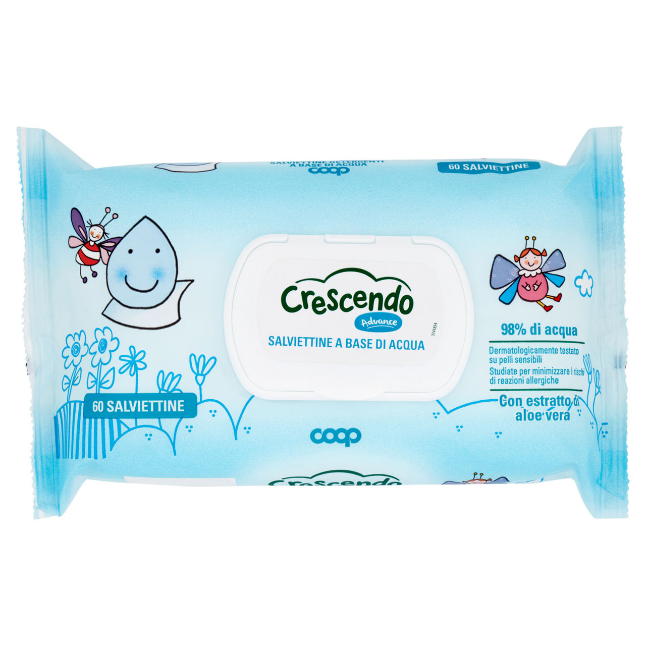 Salviettine detergenti a base di acqua coop crescendo advance pz.60