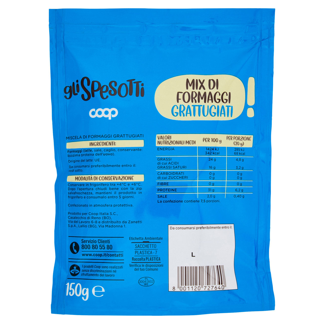 Mix di formaggi grattugiati 150 gr - Immagine 71