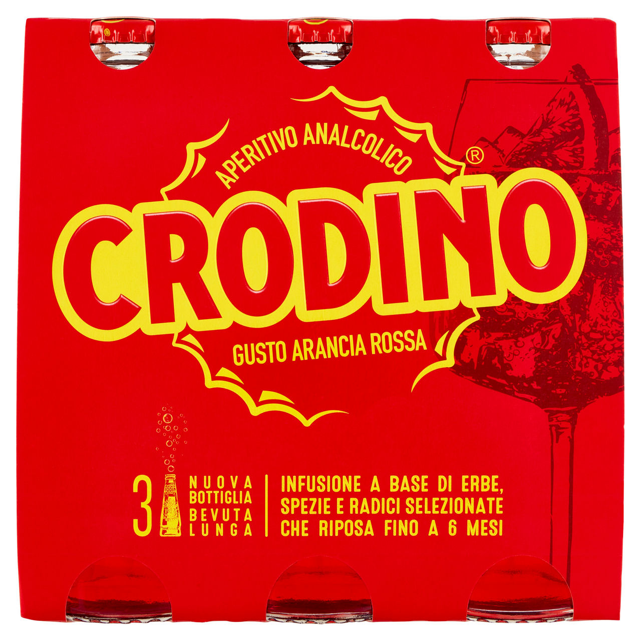 Aperitivo analcolico crodino arancia rossa cluster ml 175 x 3 - Immagine 01