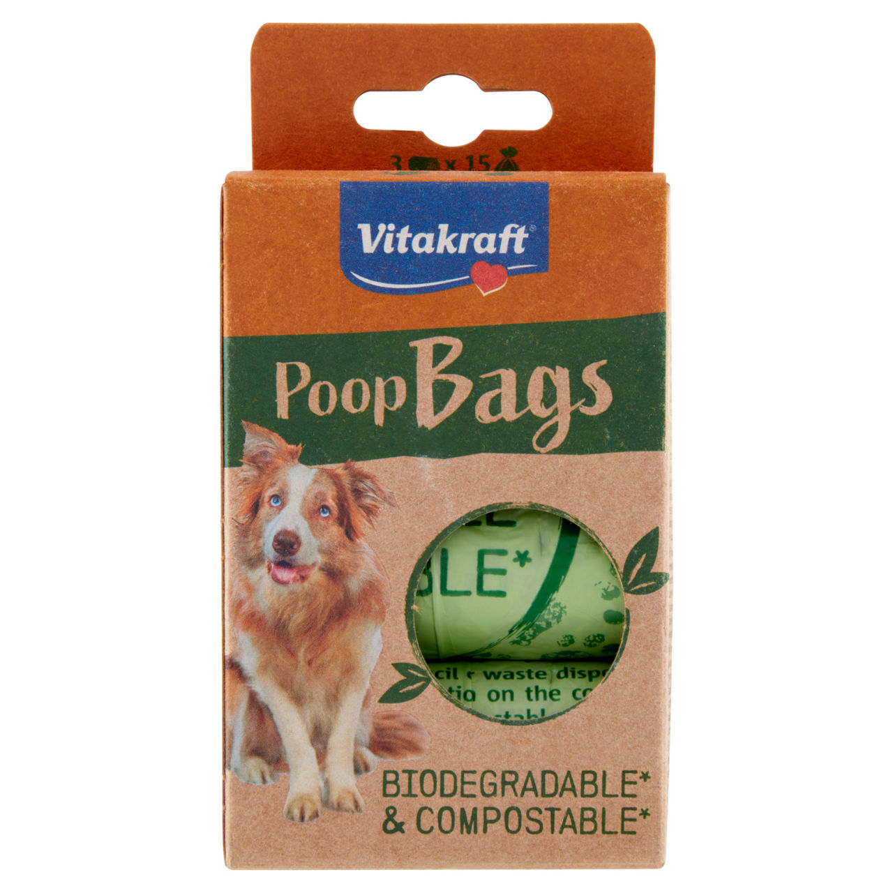Sacchetti biodegradabili&compost vitakraft 3x15pz - Immagine 01