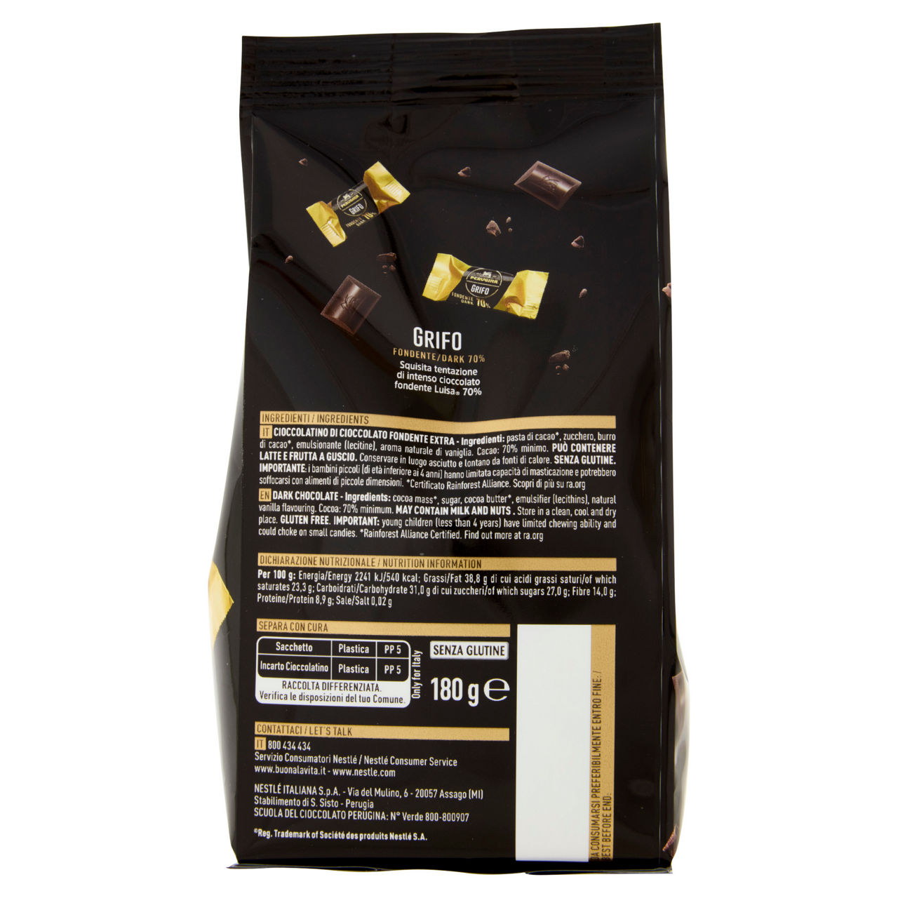 Cioccolatini grifo al cioccolato fondente extra 70% 180 gr - Immagine 51