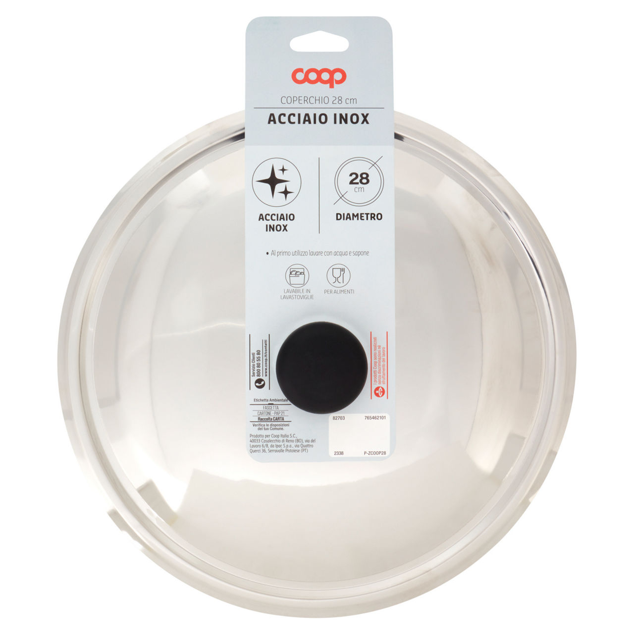 Coperchio in acciaio 28 cm - Immagine 01