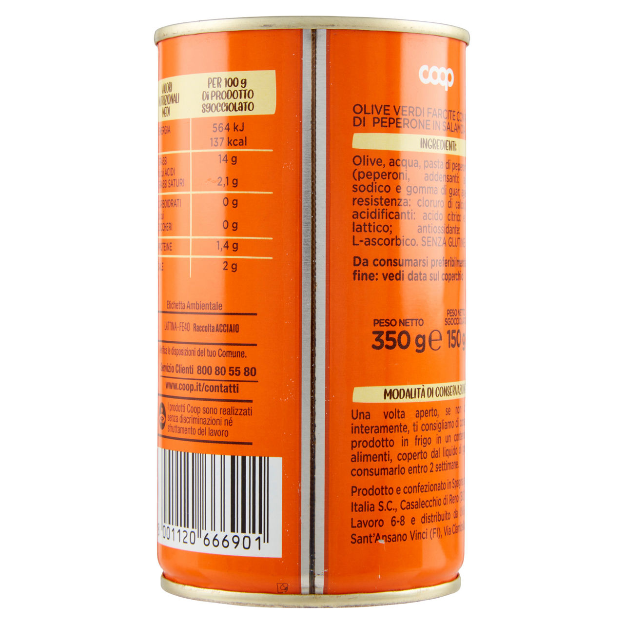 Olive verdi farc.con pasta di peper.in salam gli spesotti coop g350 sgocc.g150 - Immagine 21
