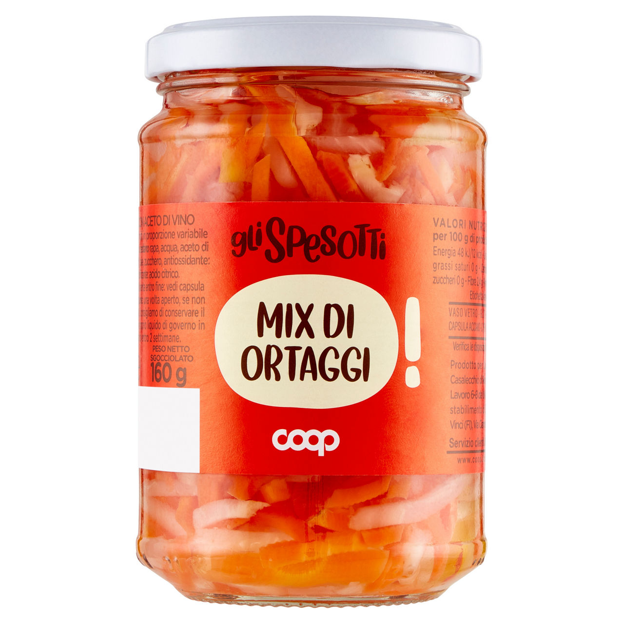 Mix di ortaggi con aceto di vino gli spesotti coop g290