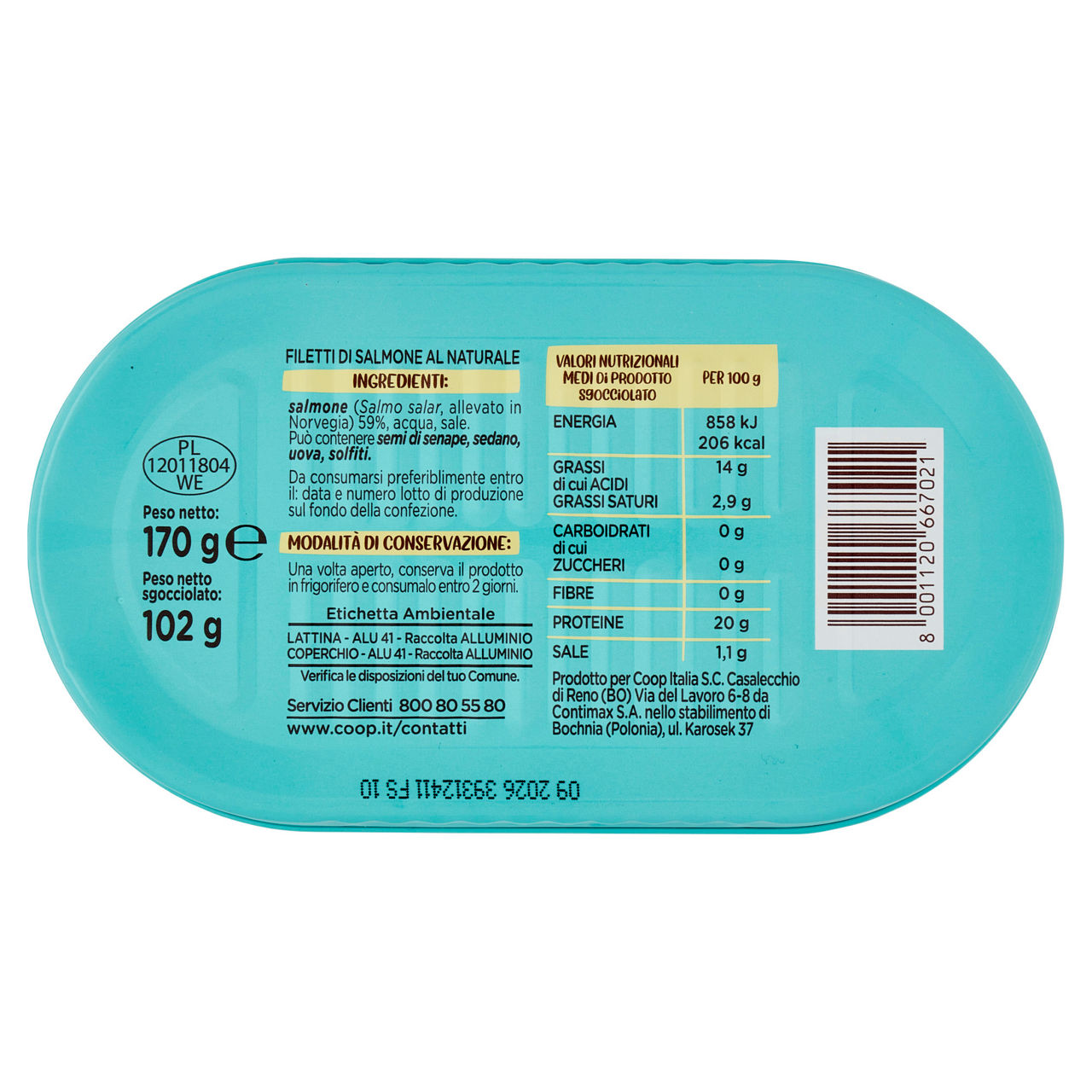 Filetti di salmone al naturale gli spesotti coop g170 sgocc.g115 - Immagine 31