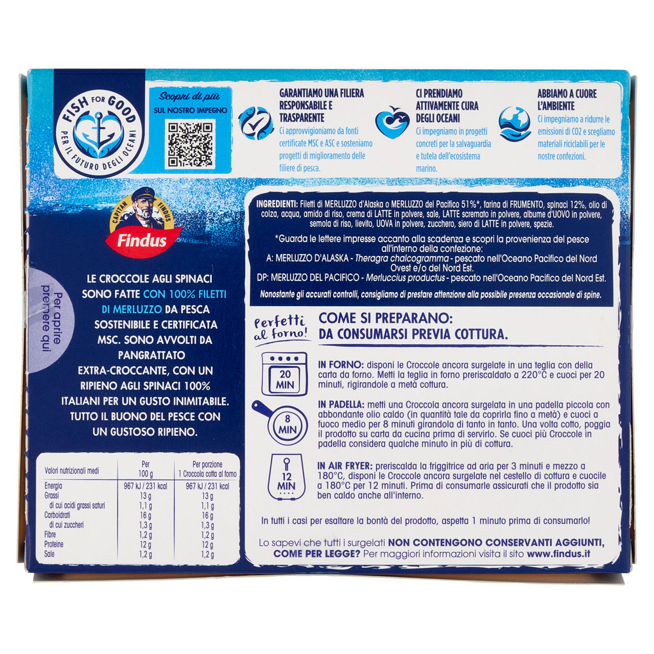 Croccole di merluzzo d'Alaska agli spinaci surgelate 200 gr - Immagine 11