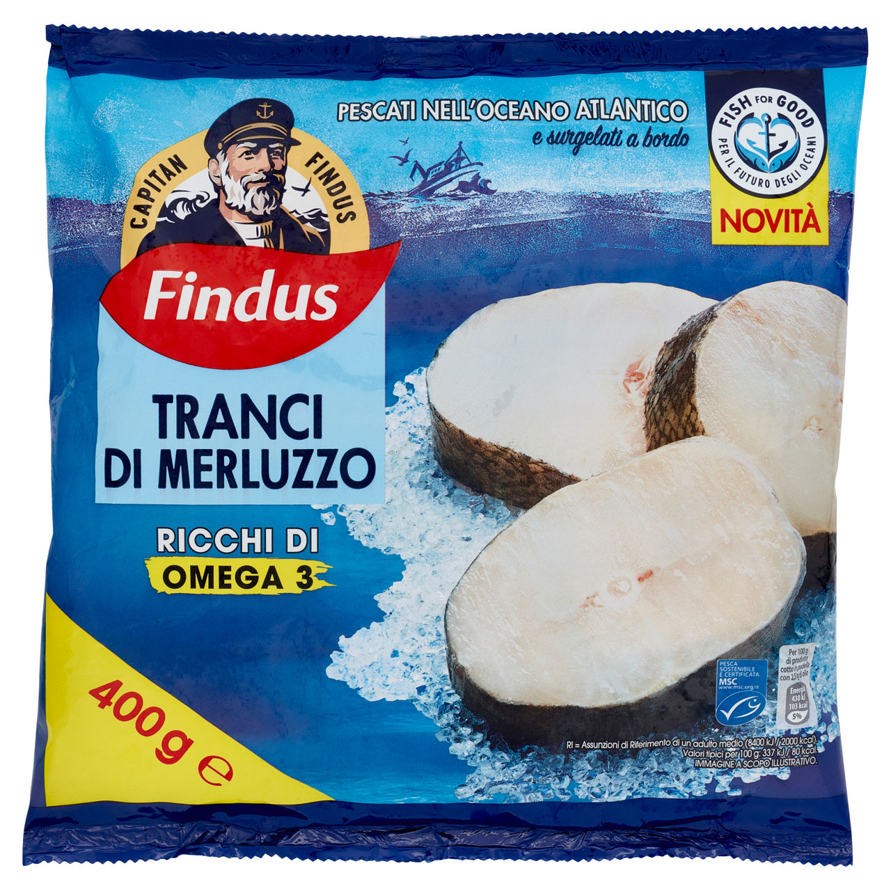 Tranci di merluzzo surgelati 400 gr