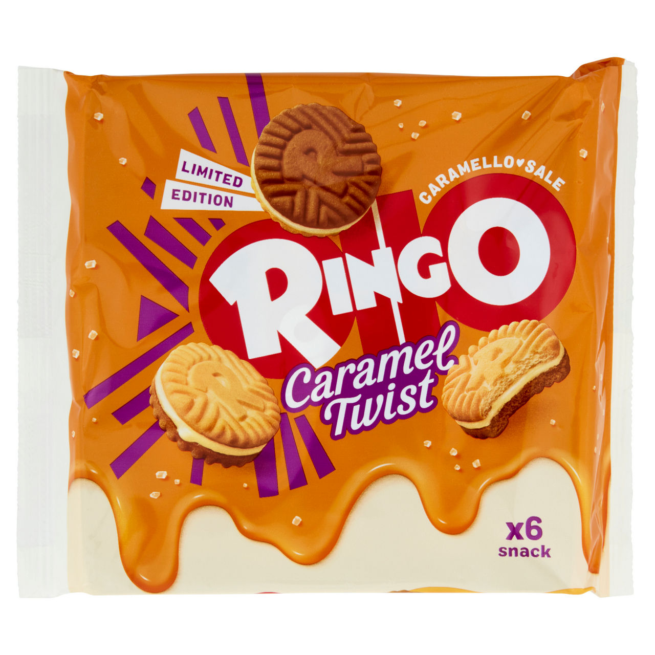 Biscotti Ringo farciti Caramel Twist 165 gr - Immagine 01
