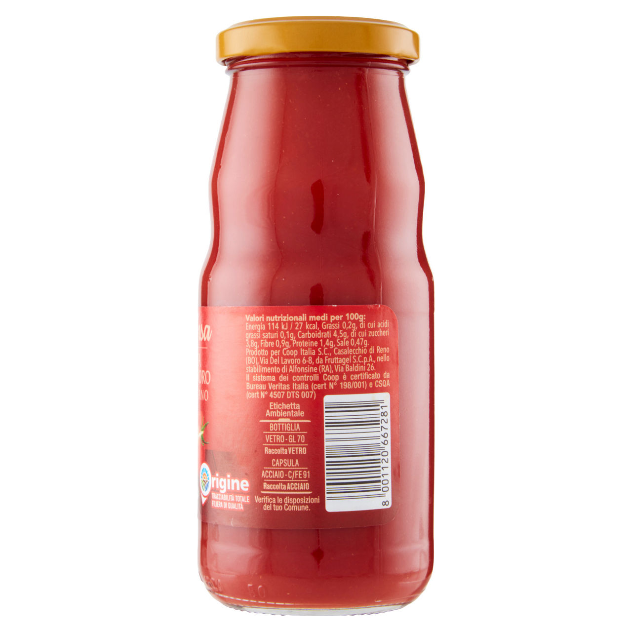 Passata di pomodoro origine coop selezione la densa btg singola g 350 - Immagine 11