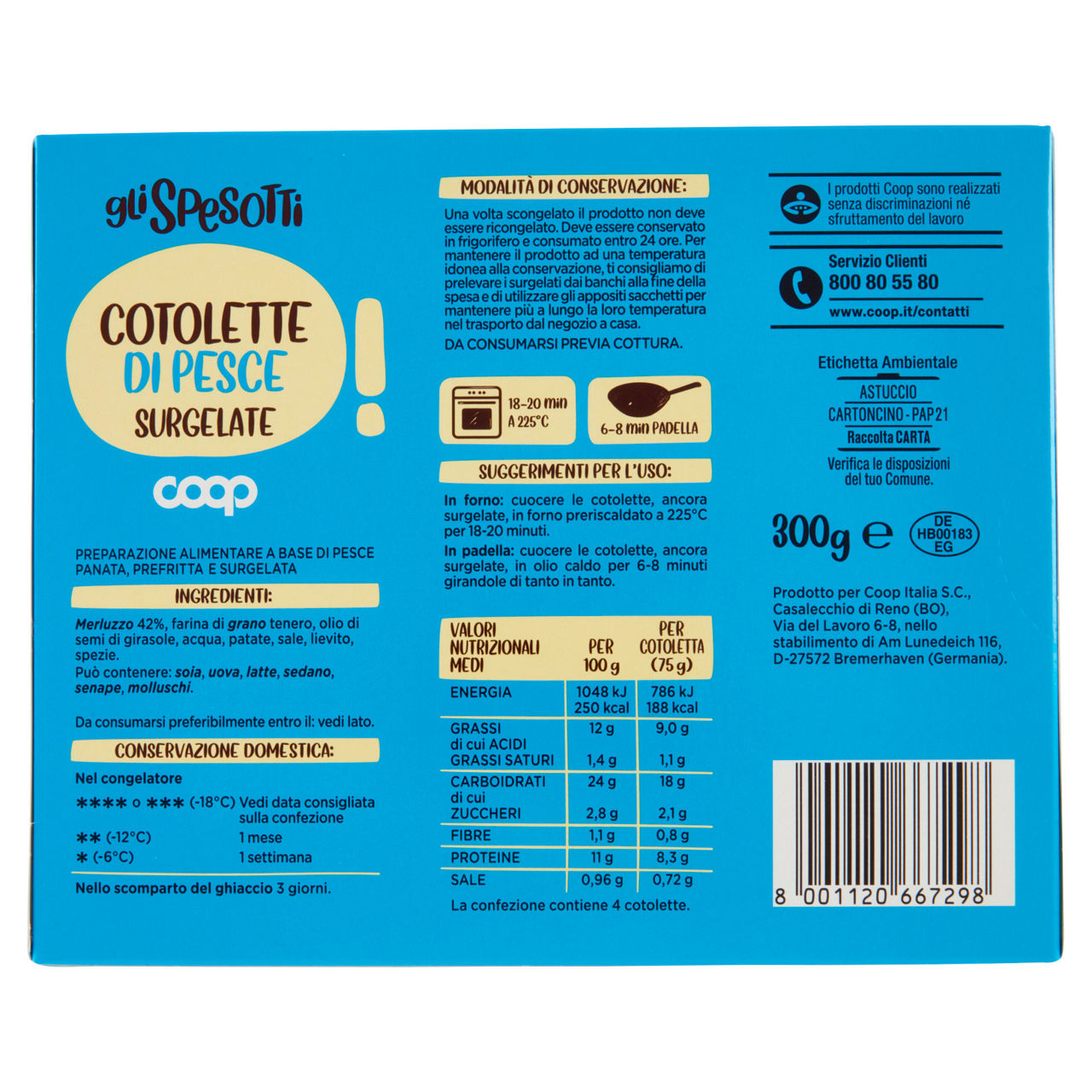 Cotolette di pesce panate prefritte e surgelate 300 gr - Immagine 51