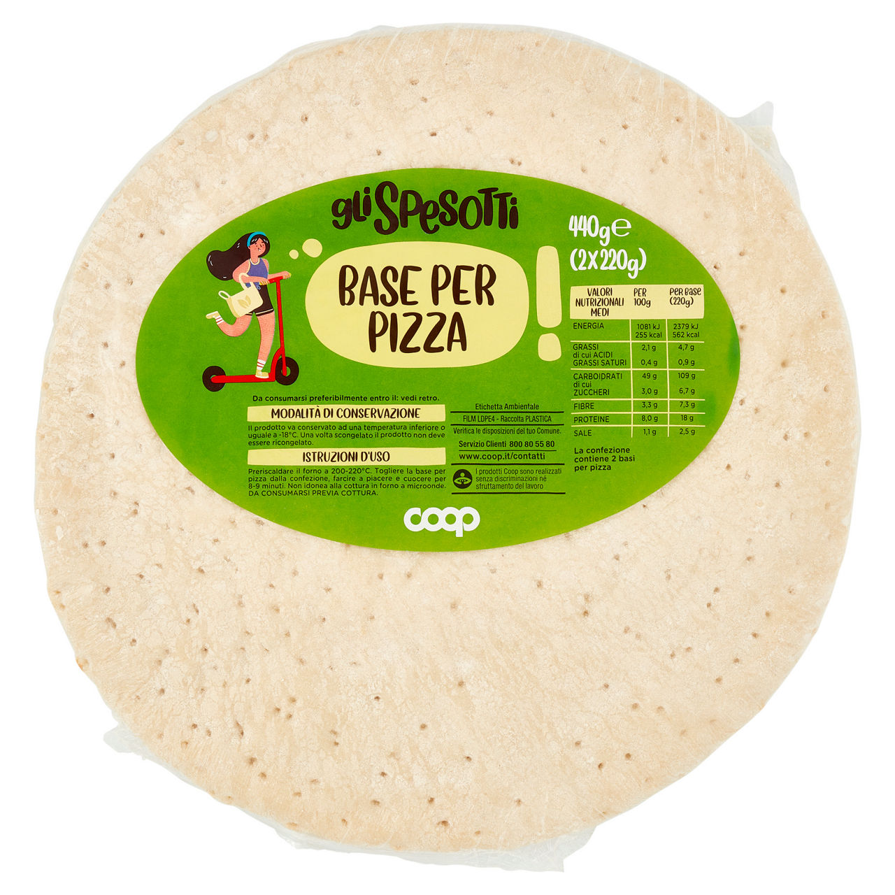 Base per pizza 2 pz 440 gr - Immagine 01