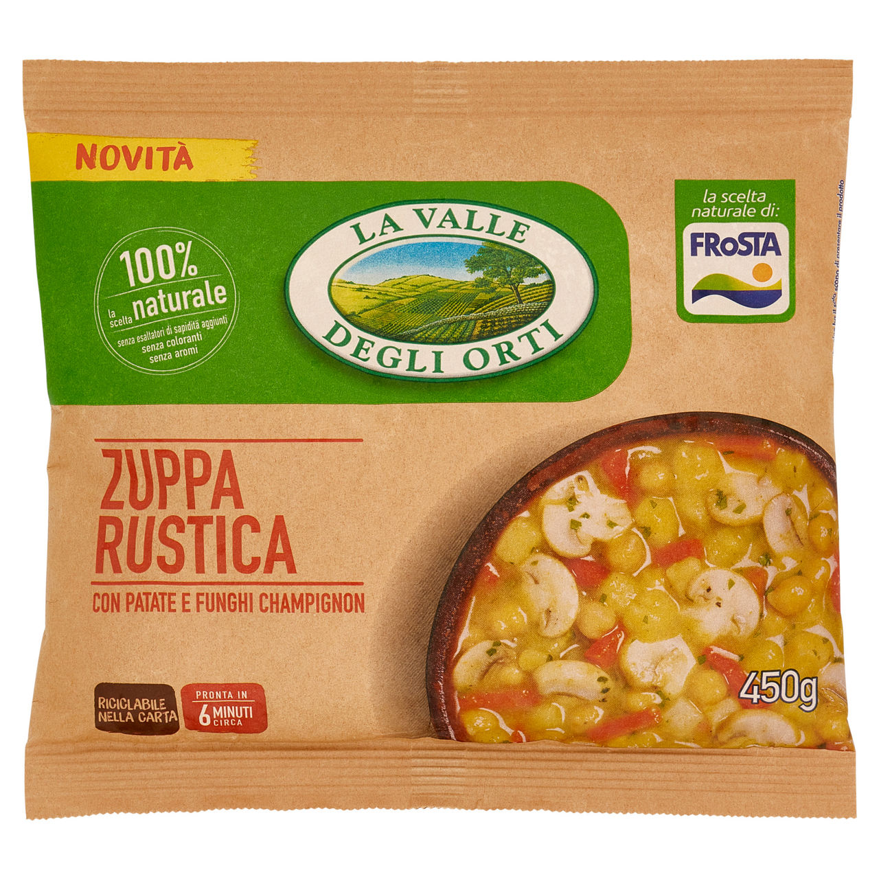 Zuppa rustica con patate e funghi champignon surgelata 450 gr - Immagine 01