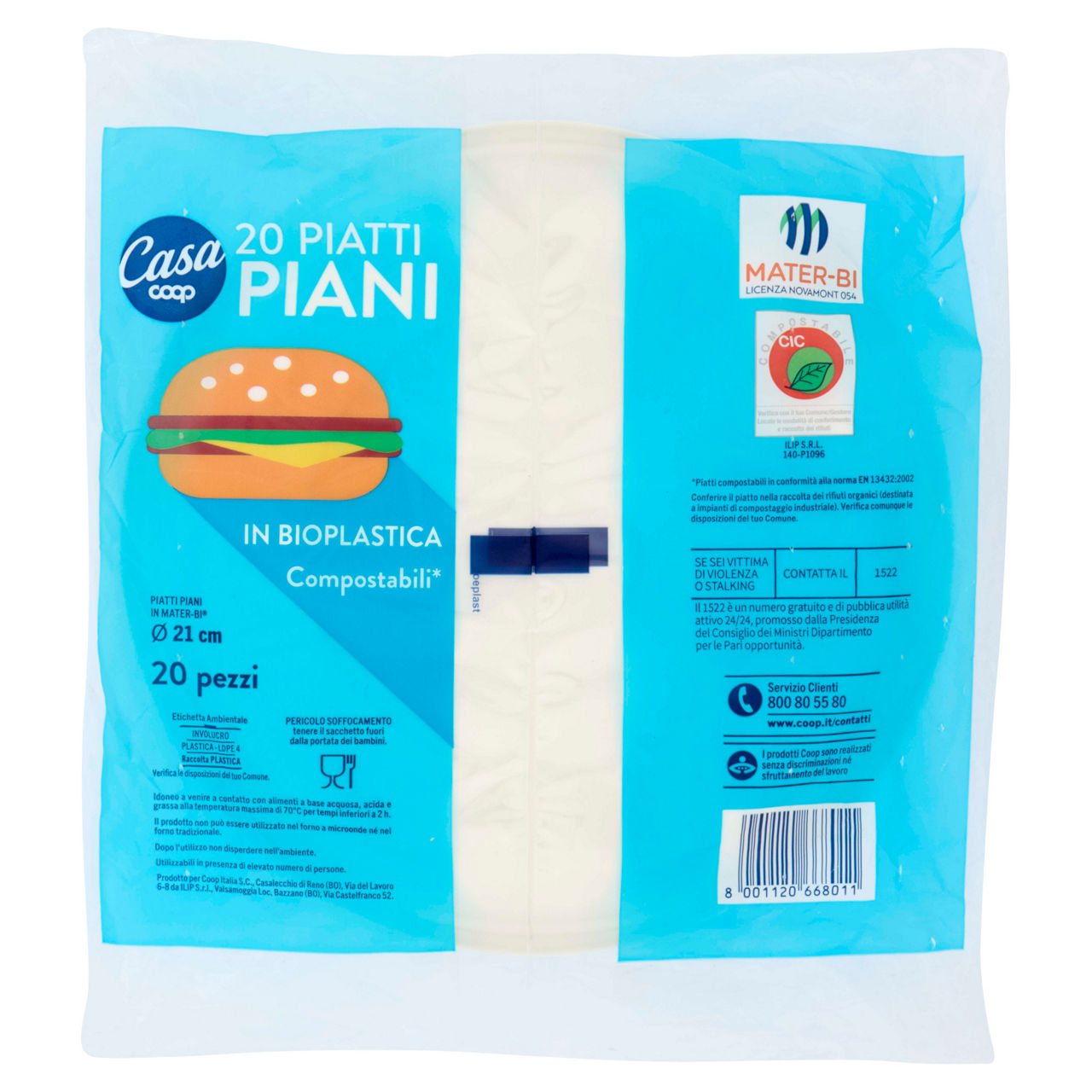 Piatti piani bioplastica coop casa diam. cm21 pz 20 - Immagine 31