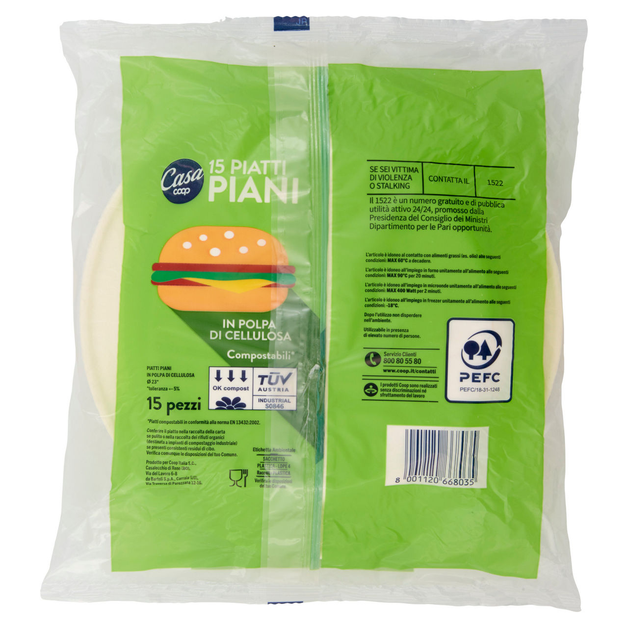 Piatti piani in polpa di cellulosa coop casa diam. cm23 pz 15 - Immagine 11