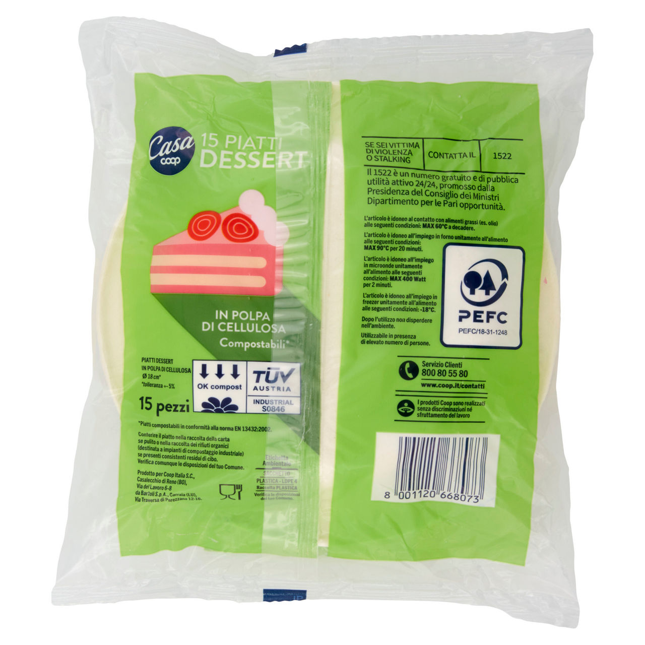 Piatti dessert in polpa di cellulosa coop casa diam. cm18 pz 15 - Immagine 51