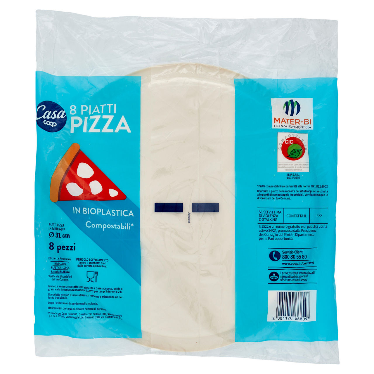 Piatti pizza bioplastica coop casa diam. cm31 pz 8 - Immagine 51