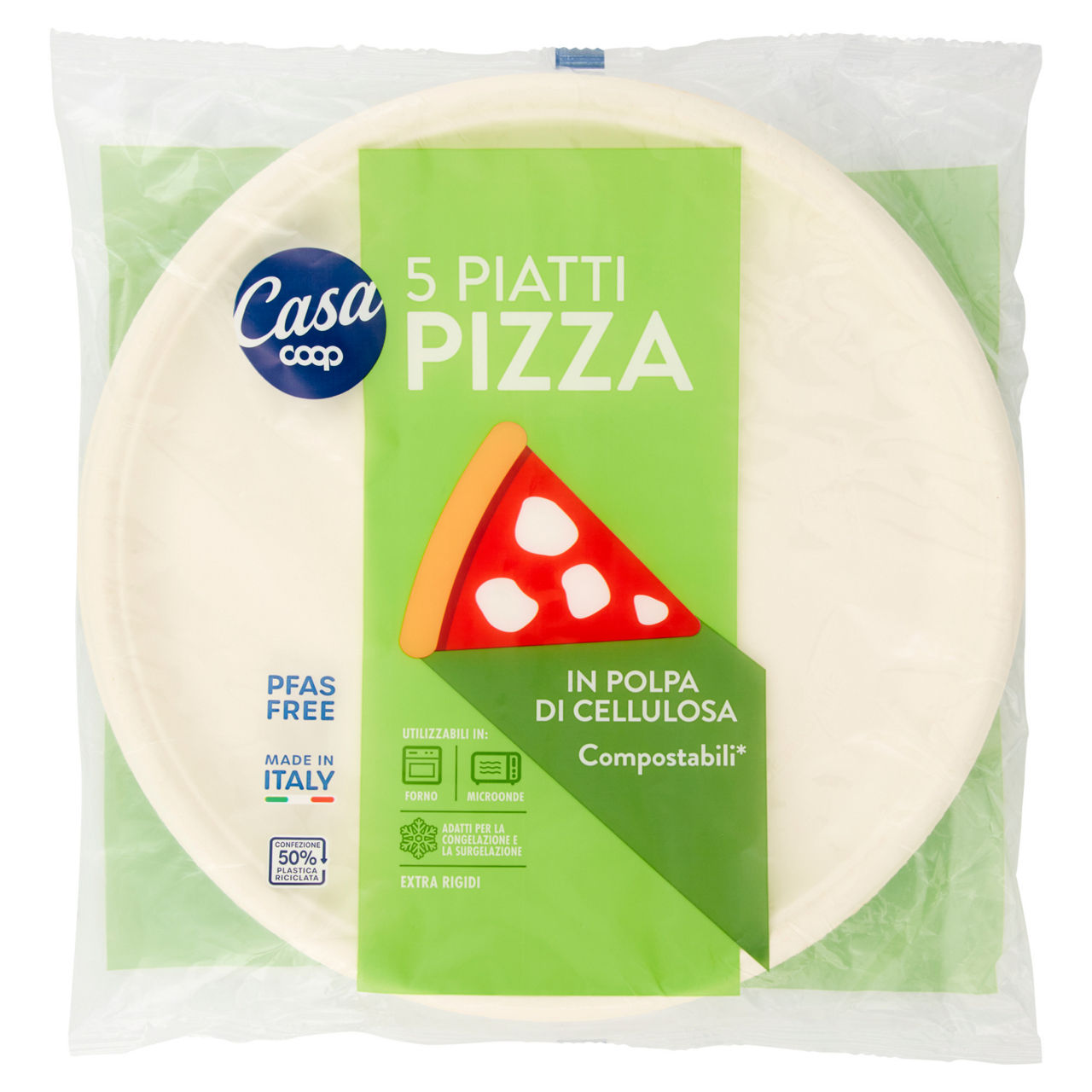 Piatti pizza in polpa di cellulosa coop casa diam. cm33 pz 5