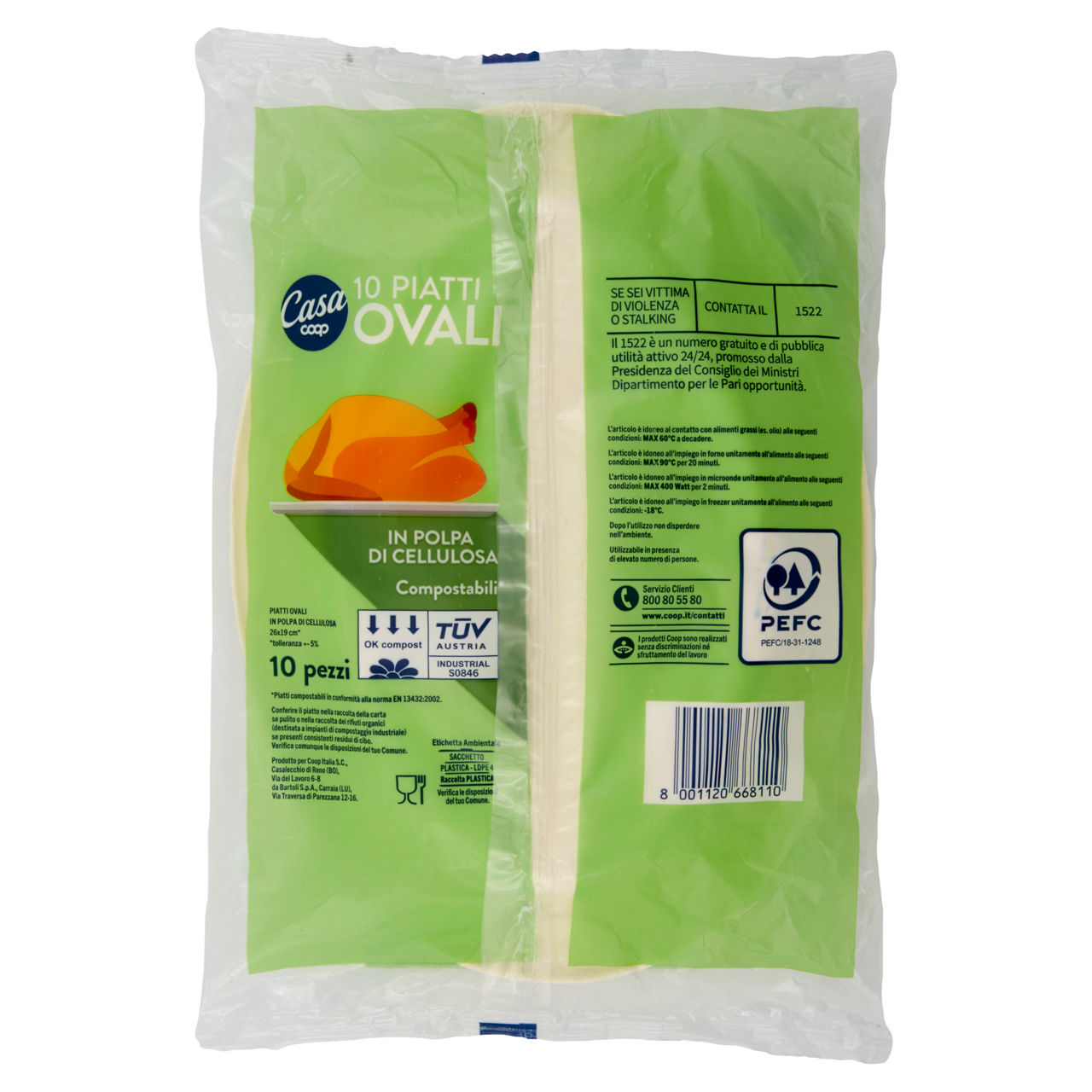Piatti ovali in polpa di cellulosa coop casa cm26x19 pz 10 - Immagine 51
