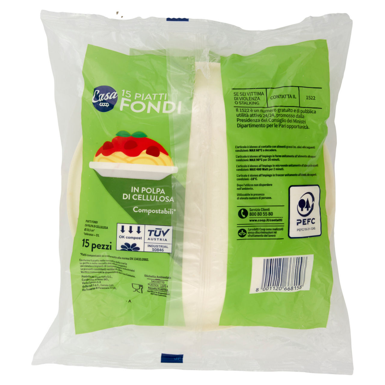 Piatti fondi in polpa di cellulosa coop casa diam. cm20,5 pz 15 - Immagine 41