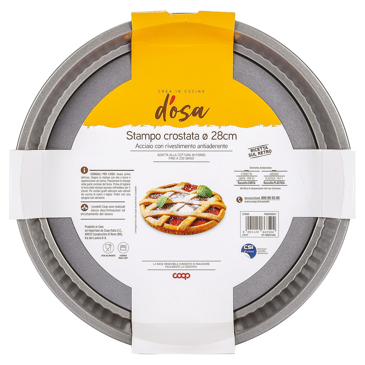 Stampo crostata rotondo con fondo removibile 28cm coop - Immagine 01