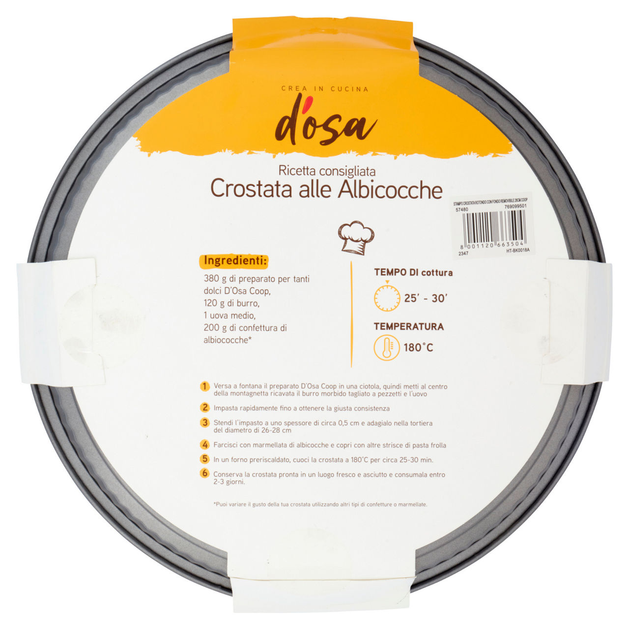 Stampo crostata rotondo con fondo removibile 28cm coop - Immagine 11