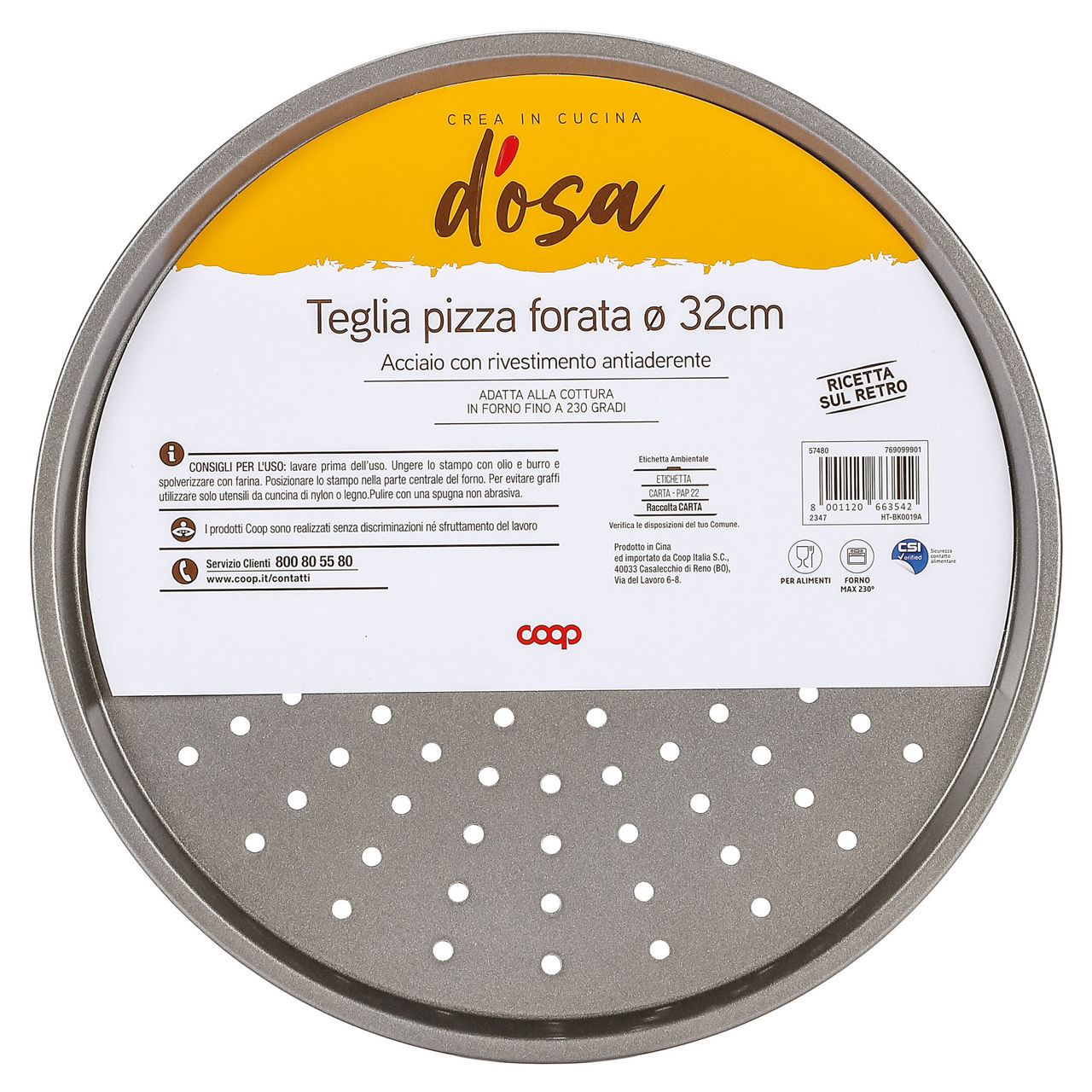 Teglia pizza rotonda forata dia 32cm
