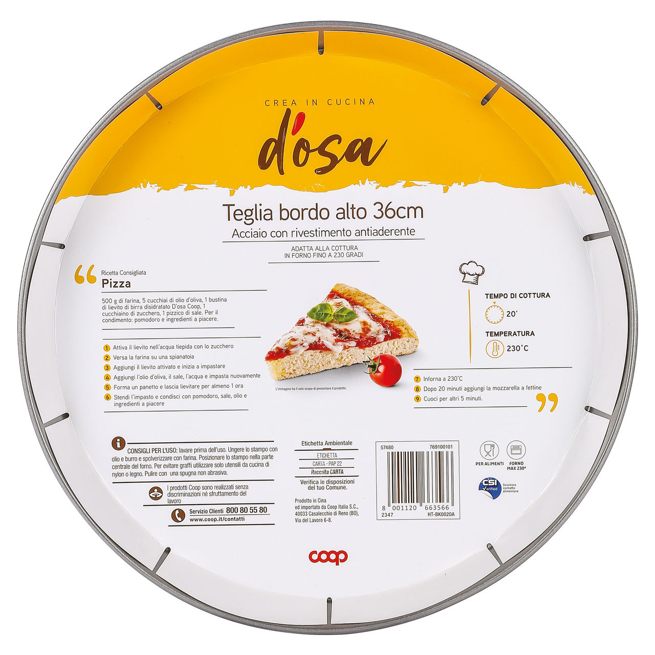 Teglia pizza rotonda 36cm coop - Immagine 01