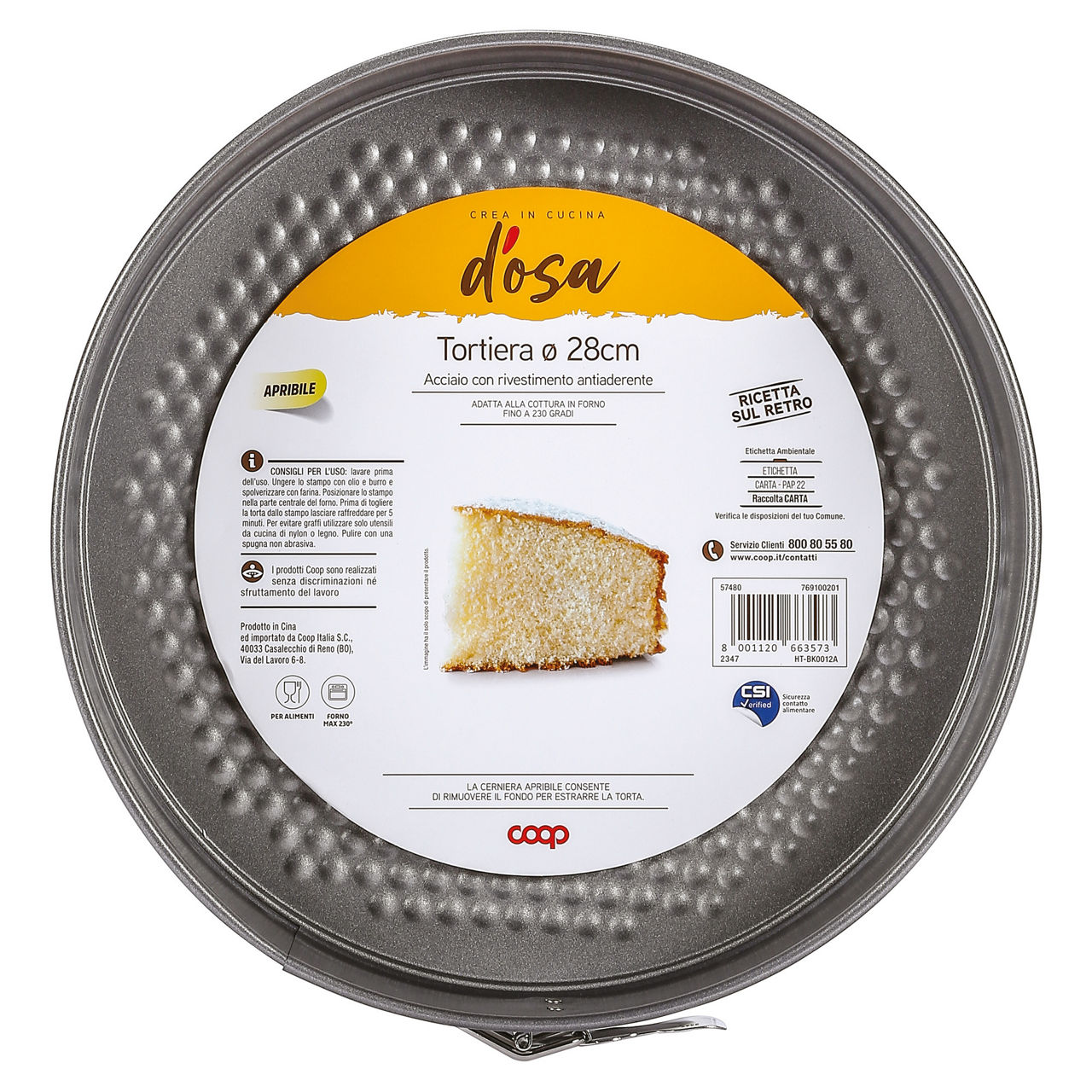 Tortiera apribile 1/f tonda 28cm coop - Immagine 01