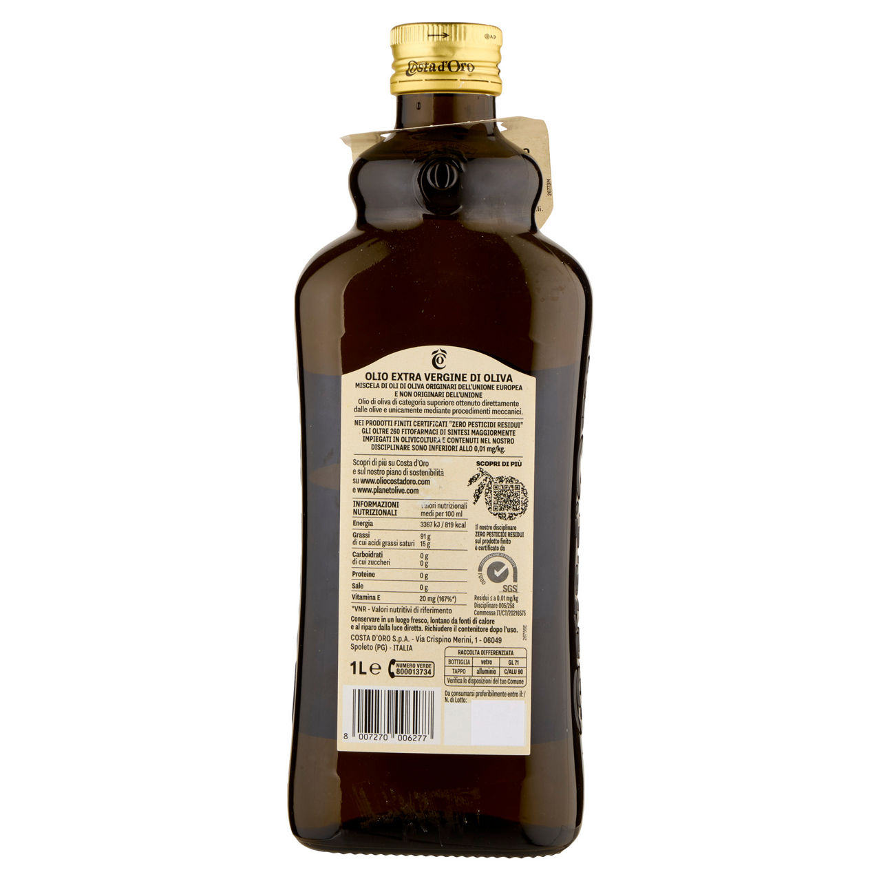 Olio extravergine di oliva zero pesticidi residui costa d'oro zero l1 - Immagine 11