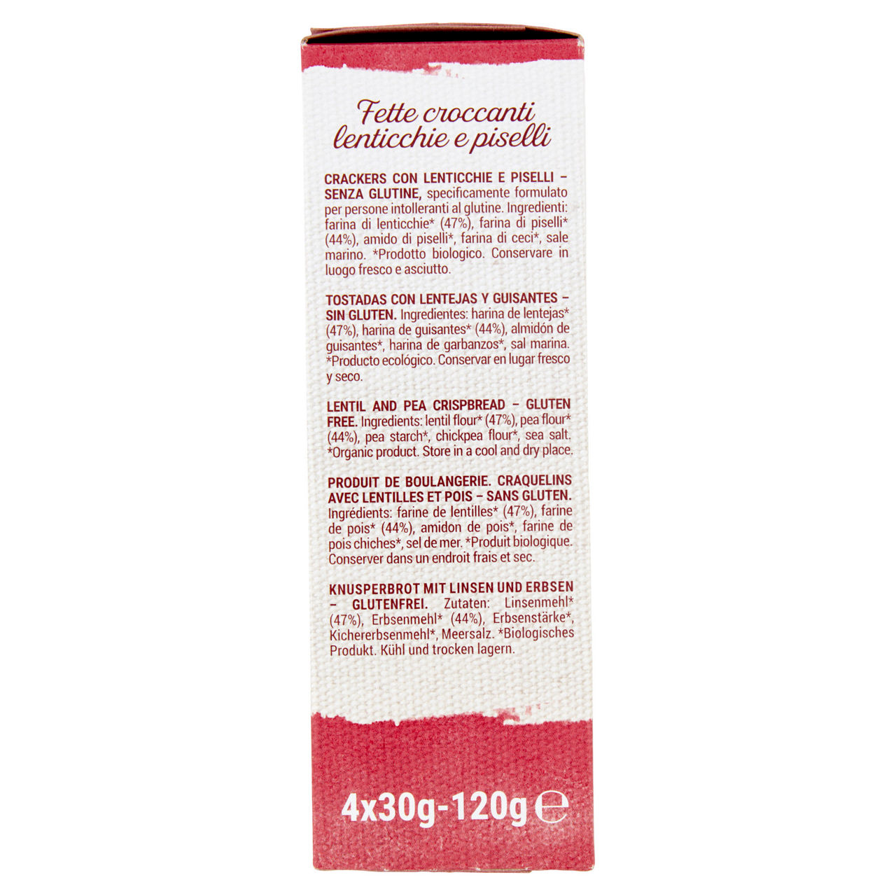 Fette croccanti bio lenticchie e piselli senza glutine sarchio g120 - Immagine 51
