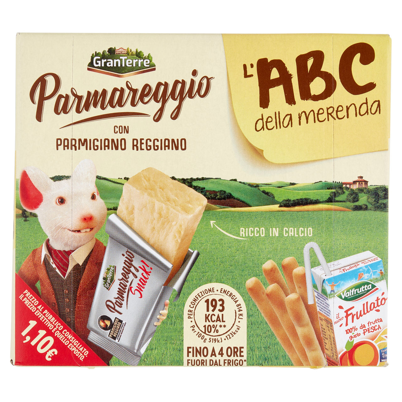 Merenda salata grissini parmigiano e frullato di frutta 157 gr - Immagine 01