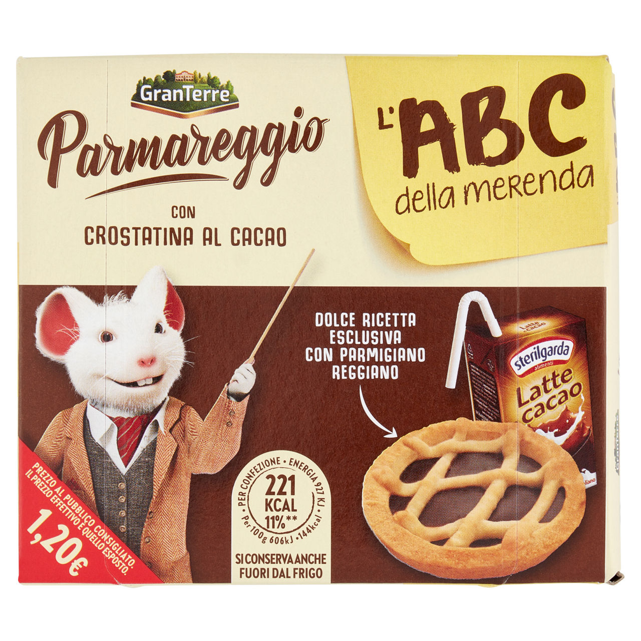 Merenda dolce crostatina al cacao e latte al cacao 153 gr