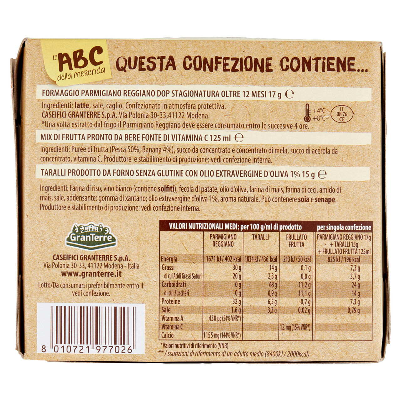 Merenda salata taralli senza glutine parmigiano e frullato di frutta 157 gr - Immagine 51