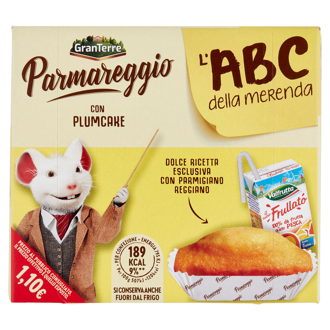 Merenda dolce plumcake e frullato di frutta 157 gr