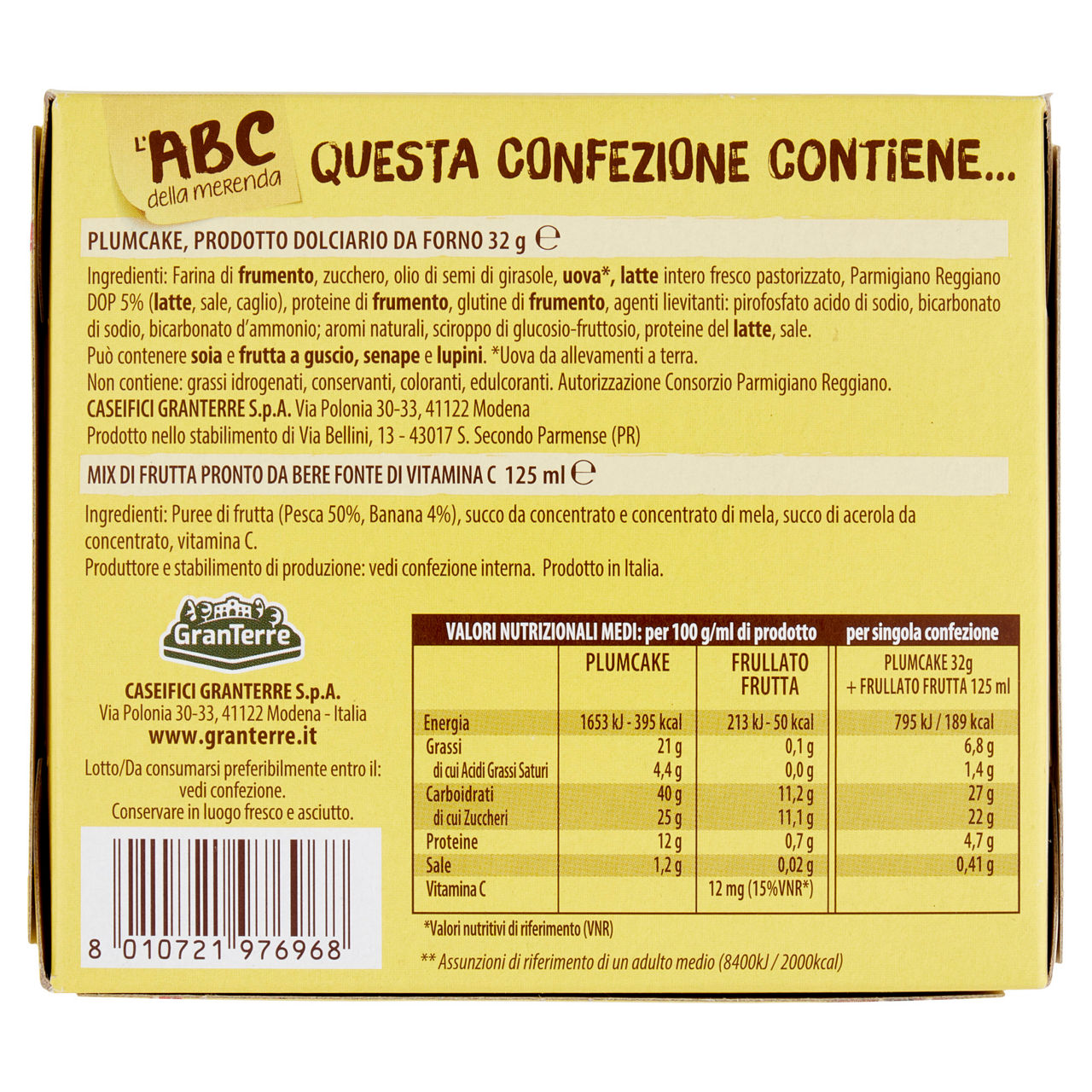 Merenda dolce plumcake e frullato di frutta 157 gr - Immagine 51