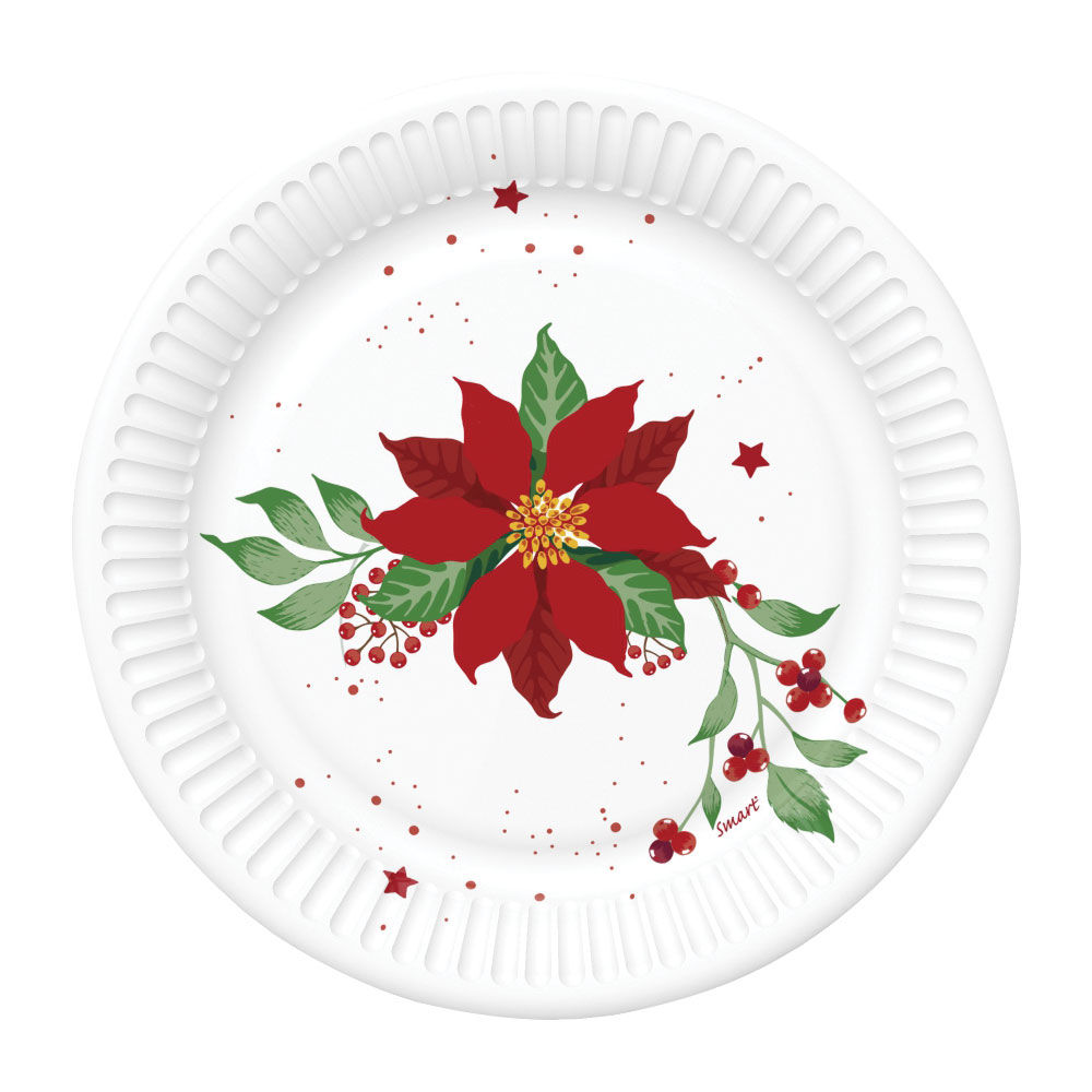 Piatti di carta Natalizi diametro 18 8 pz