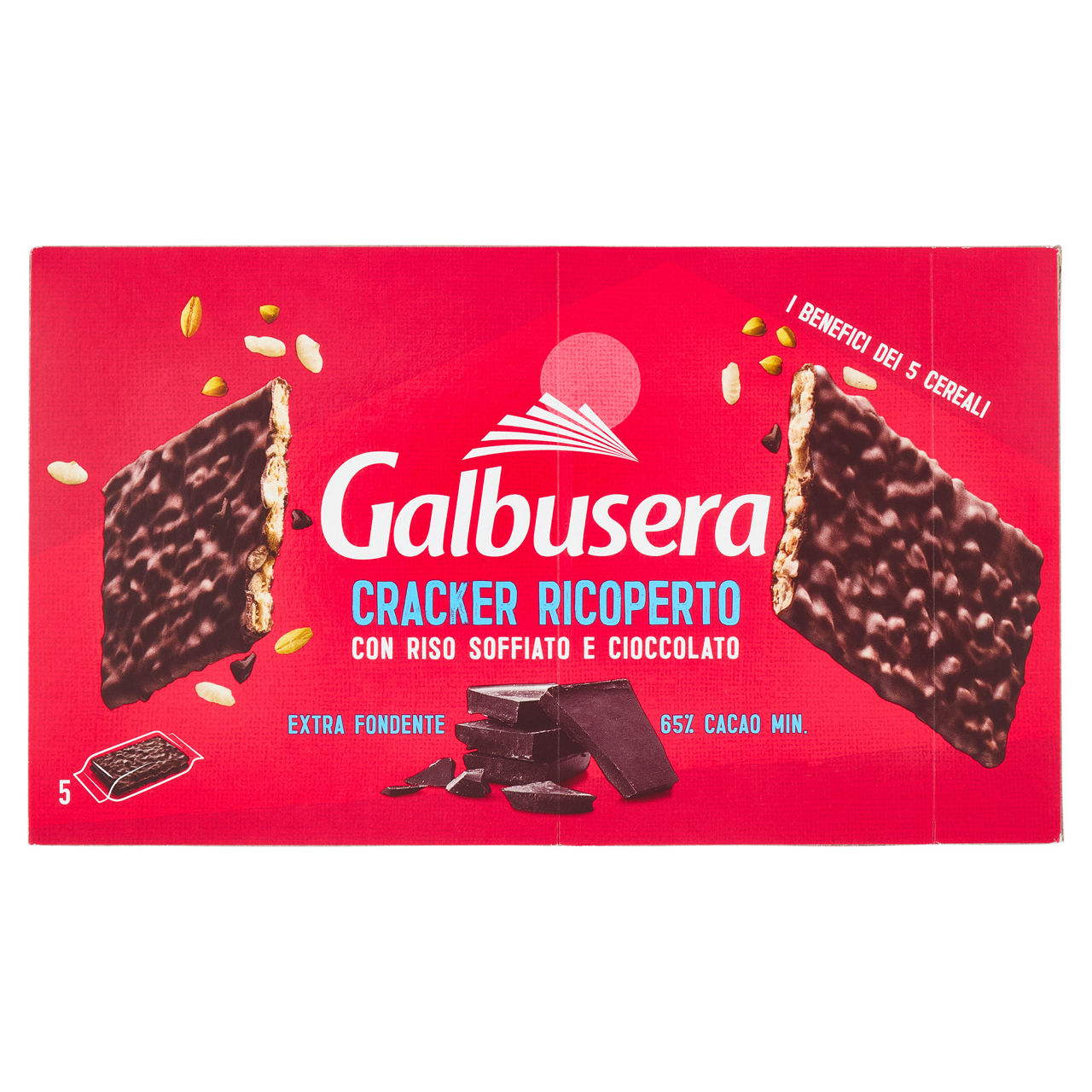 Crackers con riso soffiato e cioccolato extra fondente 150 gr