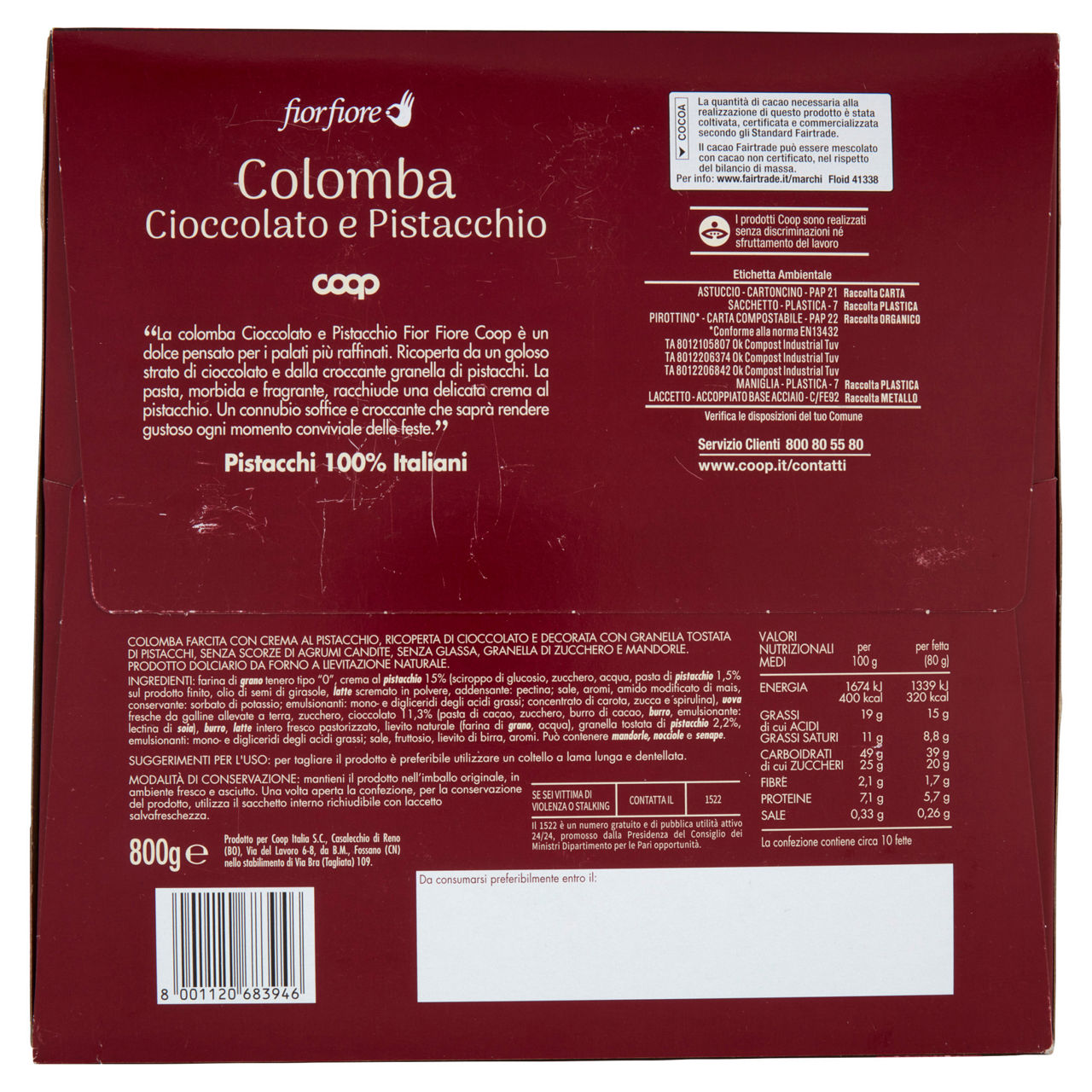 Colomba cioccolato e pistacchio 800 gr - Immagine 51