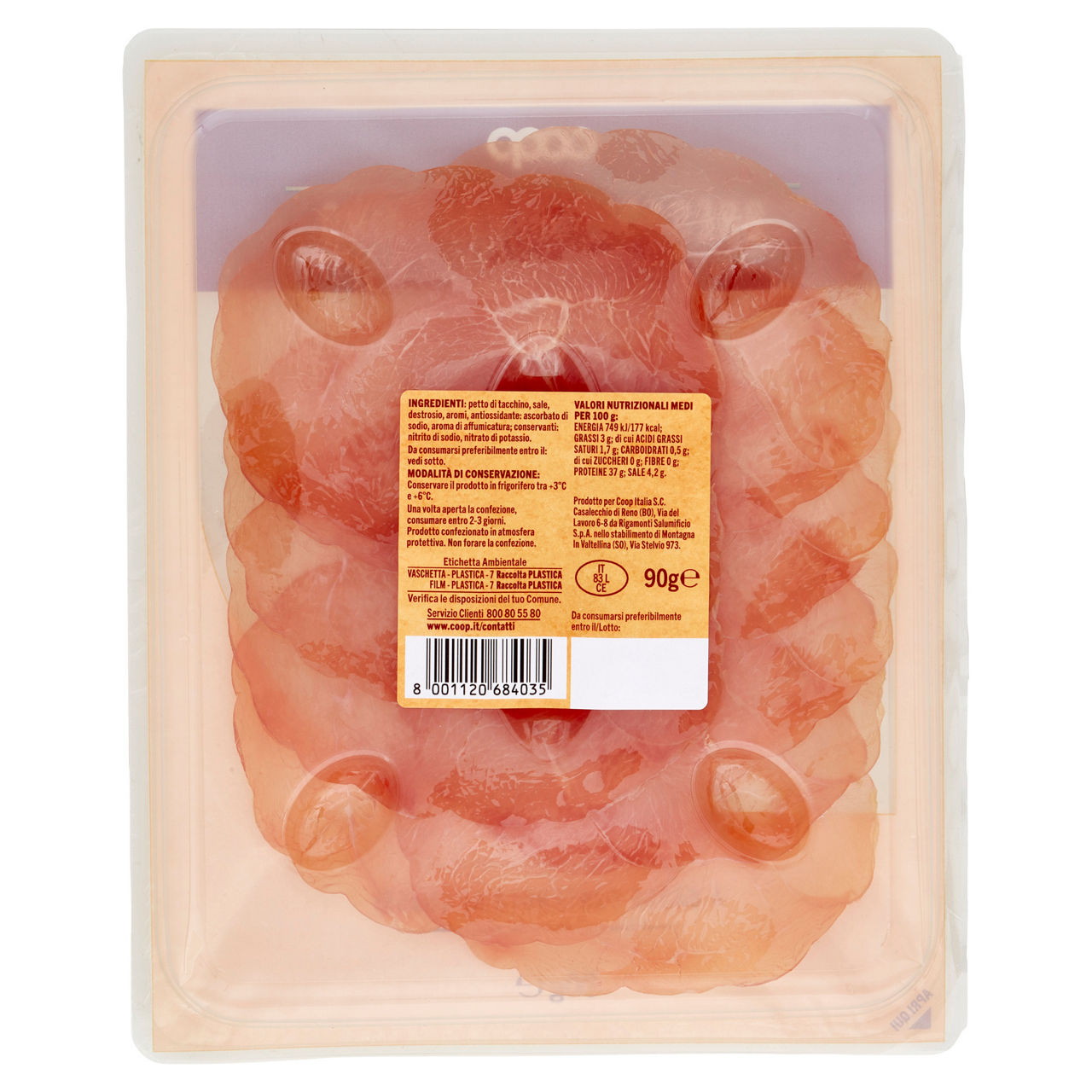 Bresaola di tacchino affettata 90 gr - Immagine 41